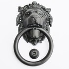 Großer Türklopfer Löwenkopf Messing schwarz  (#T-15S)