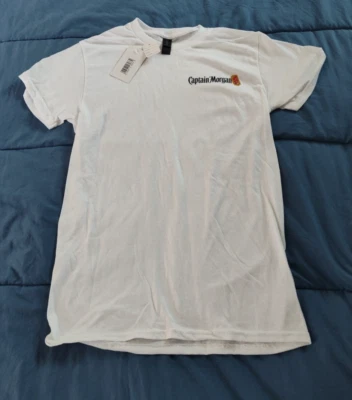 Captain Morgan 重棉白色 T 恤男式 S 码小号 Gildan - 全新全新带标签 — 第 1/4 张图片