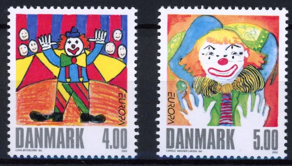 Dinamarca 2002: EUROPA / Circo - Buen conjunto de estampillas muy finas MNH Foto 1 de 1