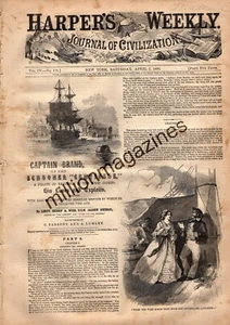 1860 Harpers Weekly April 7 - Tenement houses burn; Slaves kill their master - Picture 1 of 1