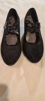 NAOT LUMA - Size 37.5 (US 7) Mary Jane - Black Velvet Crinkle - Image 1 of 4