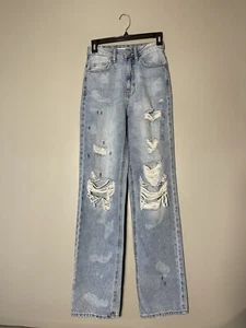 Pacsun Women’s Distressed High Rise Color Dye Jeans Light 100% Cotton Sz 23 XS - Picture 1 of 18