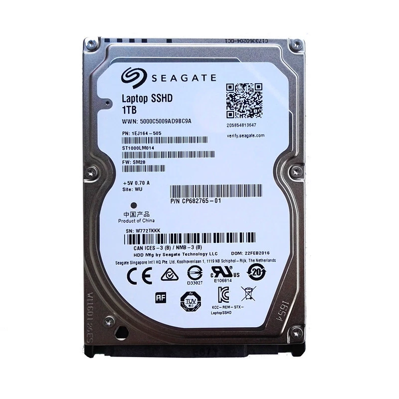 Seagate Laptop SSHD 1TB ST1000LM014 8GB NAND Flash 2.5" Solid Sata Hybrid Drive - Image 1 of 4