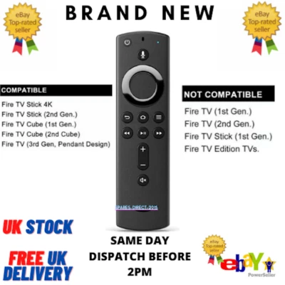 Voice Remote for Amazon Fire TV Stick,TV Cube LY73PR E9L29Y LDC9WZ EX69VW A78V3N - Image 1 of 4