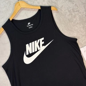 Nike The Nike Tee Tank Top Sleeveless Athletic Training Black Mens Sz L NWT - Picture 1 of 10