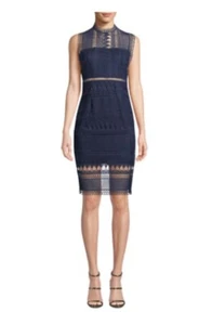 Bardot Mariana Lace Navy Sheath Dress Size 16 - Picture 1 of 10