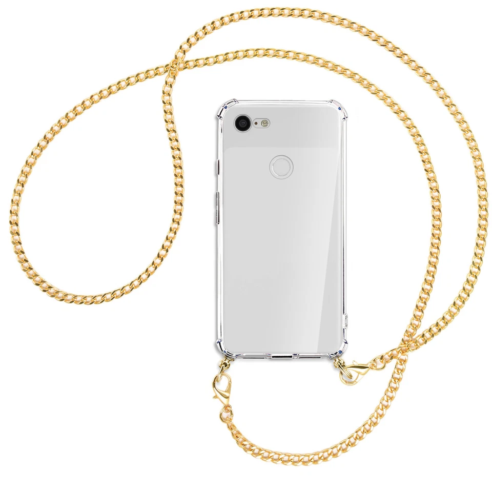 Catena per Google Pixel 3 XL catena metallo col. oro Custodia Cover da indossare - Immagine 1 di 2