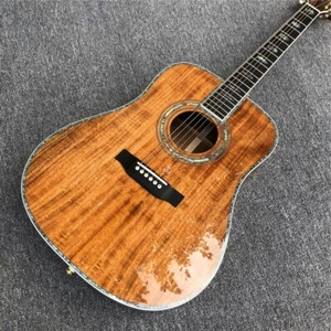 Custom 41 Inch D Style All Koa wood Acoustic Guitar Abalone Ebony Fingerboard - Picture 1 of 9