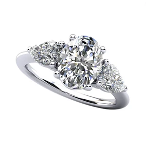 1.85 Ct Oval Cut Engagemengt Ring IGI Certified Lab Created Diamond 950 Platinum - Picture 1 of 11
