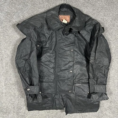 Chaqueta de montar Outback Trading para hombre M encerada negra piel aceitera impermeable montar 1120 Foto 1 de 4