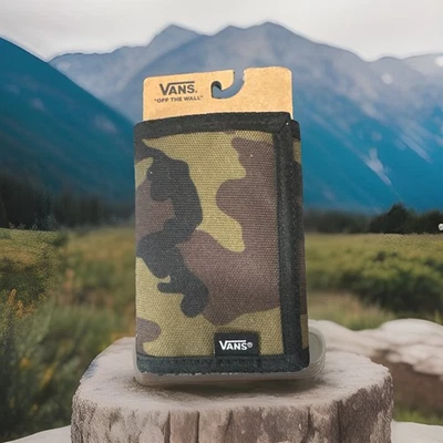 Vintage Vans Off The Wall Wallet Camo Color Trifold With Mesh Id Holder Military - Image 1 of 4