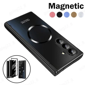 Custodia telefono magnetica per Samsung Galaxy Z Fold7 Fold6 Fold5 placcatura pieghevole cover - Foto 1 di 24