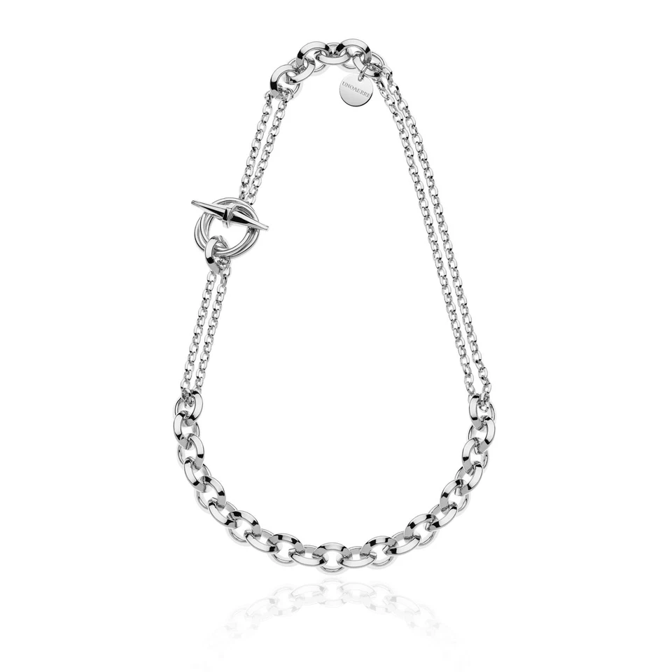 Collana Unoaerre Fashion Jewellery Limited Edition catena rolò Triangoli argento - Immagine 1 di 1