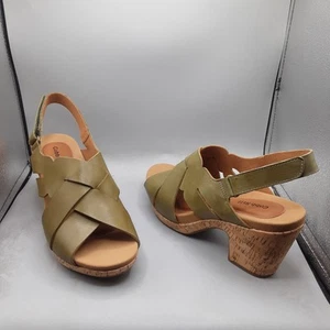 Cobb Hill Sandals Alleah Sling Women's 9M Green Leather A108 - Picture 1 of 11