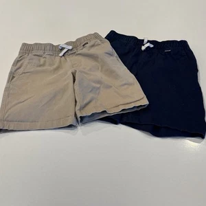Hurley Boy's Chino Shorts Drawstring Waist Size SMALL Two Pair: Tan and Blue - Picture 1 of 13