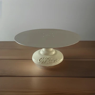 Vintage Wilton Cake Decorating Stand Cast Iron 12” Revolving White - Image 1 of 4