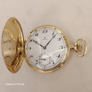 Omega Pocket Watch Yellow Gold 18 Carats Size 49 X 10,5 MM Mechanical To Various - Picture 1 of 7