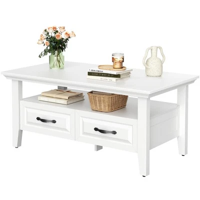 Mesa de centro de granja con almacenamiento, mesa de centro de madera de 39,4" para salón,... Foto 1 de 4