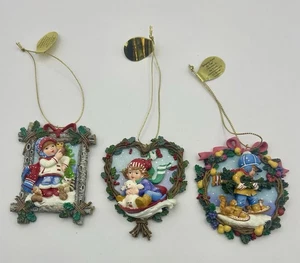 Ashton Drake Heirloom Ornaments- Christmas Set Of 3 - New W/Tags Dated 1999 - Picture 1 of 9