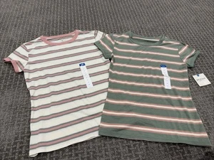 LOT OF 2 NWT Ladies Striped ARIZONA SS TOPS, XS - Picture 1 of 2