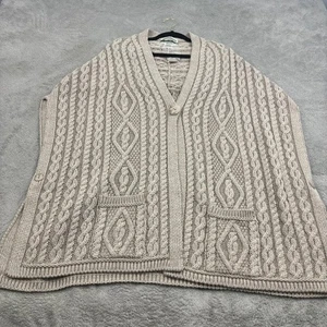 Aran Crafts Sweater Womens XL/XXL Beige Merino Wool Cable Knit Irish Fisherman - Picture 1 of 11