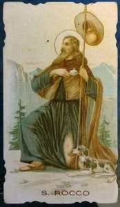  SAN ROCCO ANTICO SANTINO RARO CON PREGHIERA  - Foto 1 di 3