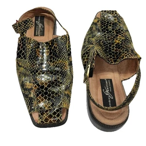 Giorgio Brutini Leather Green Black Crocodile Sandals Men 12M Shoes H15219A-5 - Picture 1 of 17