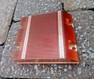 1-1/4 lb Pure Copper Heatsink Heat Transfer Zippered Fin 3.5"x3.1"x1" - Picture 1 of 4