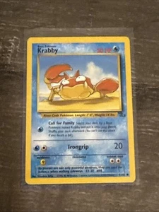 *RARE ERROR MISPRINT* 1999 Krabby - Fossil Set 51/62 - READ DESCEIPTION - LP - Picture 1 of 7