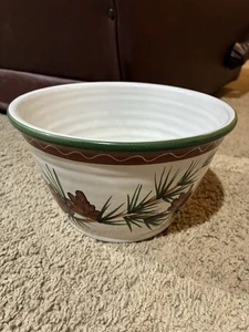 Servizio piatti specialità in gres dipinto a mano pino 8” L X 5” H verde - Foto 1 di 11