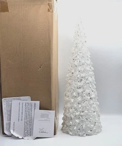 Valerie Parr Hill 17.5" White Glistening Tree Clear & Color Changing Lights HTF - Picture 1 of 10