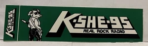 Vintage KSHE 95 Green Bumpersticker Set Full Size & Mini New Rare HTF Fast Ship - Picture 1 of 6