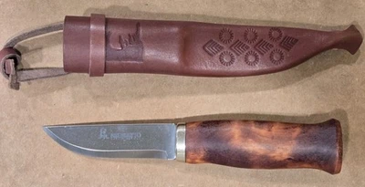 Cuchillo Norwegian Nansen Brusletto Firmado con Mango de Abedul y Funda de Cuero  Foto 1 de 4