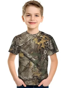 Kids T-Shirt Childrens 10-12 years Summer Tee Shirt Camouflage Hunting - Picture 1 of 3