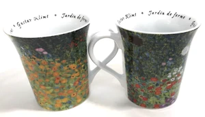 2 tazas Gustav Klimt Jardín de Ferme Les Fleurs Chez Les Peintres café o té - Imagen 1 de 8