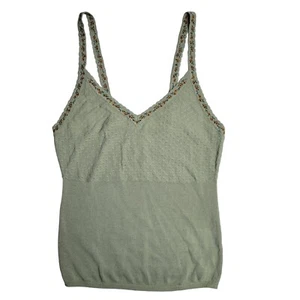 Free People Intimate salbeigrün bestickt Blumen Strick Tank Top Größe Large - Bild 1 von 7