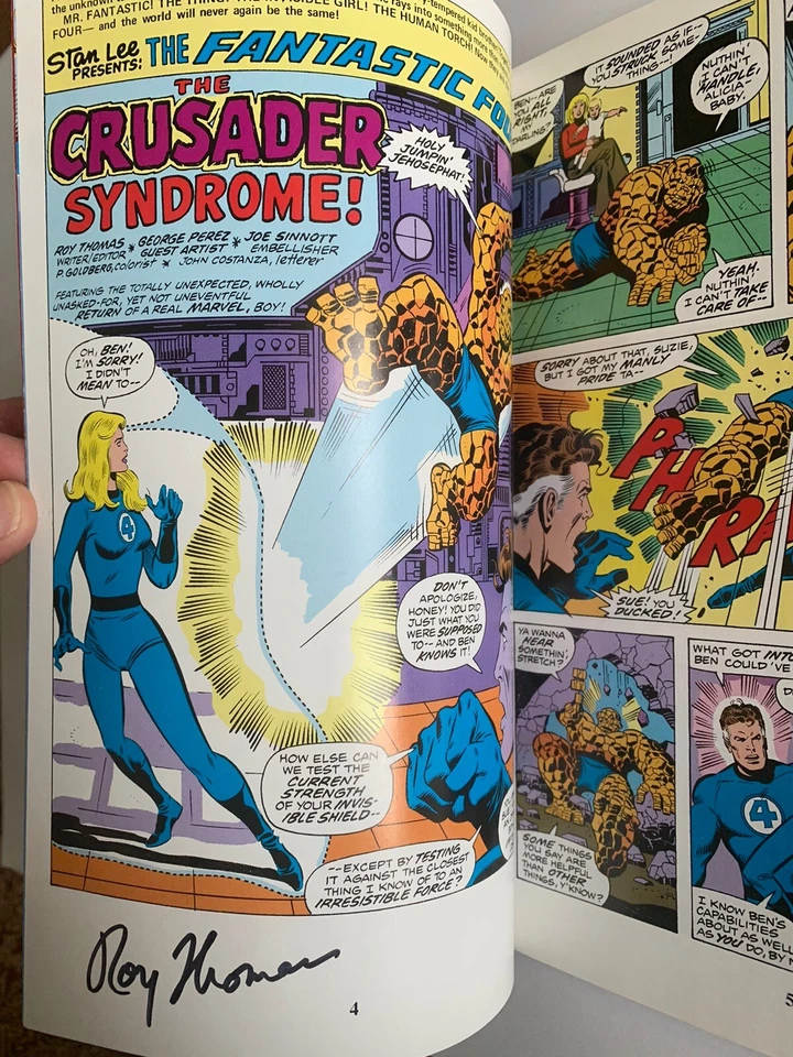 Fantastic Four Visionaries Vol1 George Perez Graphic Novel TPB Signed Roy Thomas - Image 1 of 4