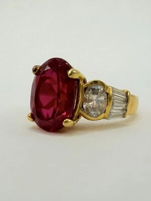 Precioso anillo de compromiso/promesa corte ovalado (gemas simuladas, talla 6) Foto 1 de 4