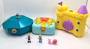 3 Polly Pocket Spielsets türkis Geschenk Park Sandburg & Haus 2x Polly und 1x Schnecke - Bild 1 von 6