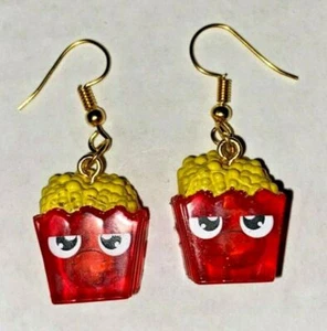 Cartoon Frowning Popcorn Charm Earrings Vending Charm Costume Jewelry C6 - Picture 1 of 3