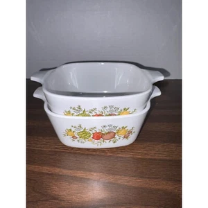 Corning Ware Casserole Dishes 2.75 C Square Pan Set of 2 Spice O Life No Lids - Picture 1 of 6
