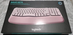 Logitech Wave Keys Wireless Ergonomic Keyboard with Cushioned Palm Rest (Rose) - Picture 1 of 2