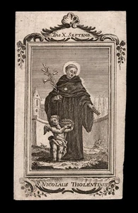 heiliger gravur 1700 S.NICOLA DA TOLENTINO - Bild 1 von 1
