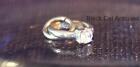 Pretty Vintage Silver Glittering Solitaire Engagement Ring Charm .6 Grams
