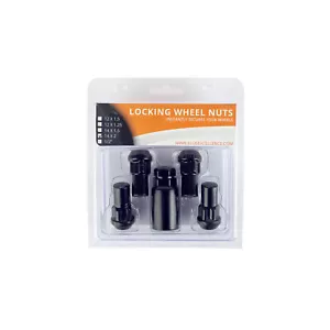 Ellis Excellence Set di 4 dadi bloccaggio ruote in lega estesa, M14 x 1,5 (nero) - Foto 1 di 4