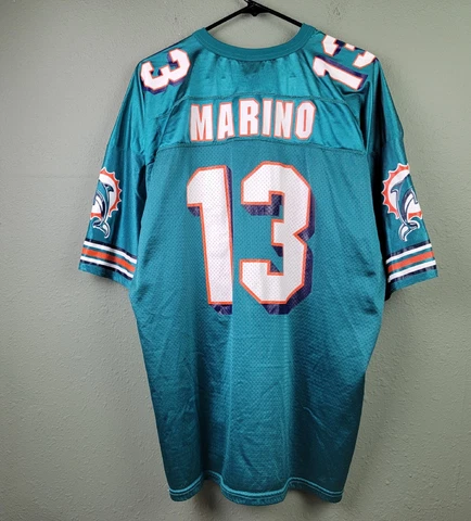 (Men's 2XL) Wilson Vintage 90's NFL Miami Dolphins Dan Marino 13 Home Jersey Cover