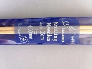 KNITTING NEEDLES - Bamboo - 4mm (US6, UK8), 35cm long - Lesür brand - New - Picture 1 of 2