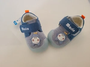 New Rainy Fish Baby Kids Unisex Cute Mario Blue Mixed Trainers Shoes UK 4/9-12M - Picture 1 of 10