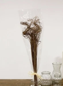 Curly Ting Exotic Wooden Flower Bunch In Light Brown 63cm 60-70 Dried Grass Reed - Picture 1 of 9