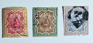 Sellos vintage de la reina Victoria de la Commonwealth británica de la India - Imagen 1 de 3
